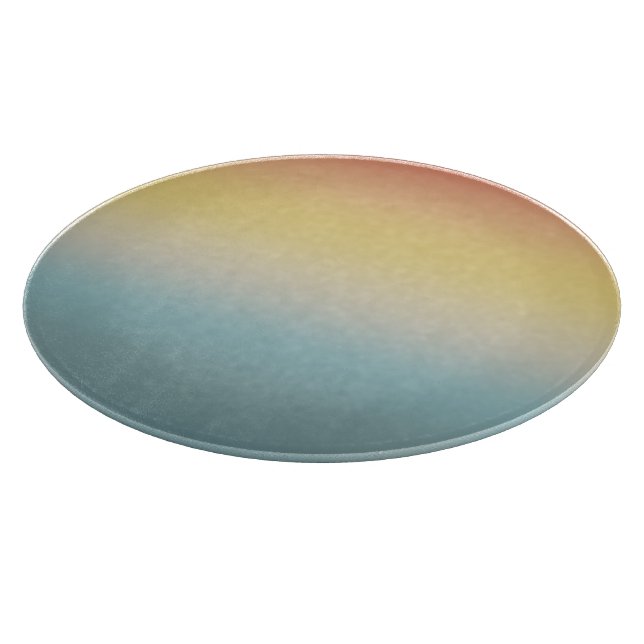 Orange Yellow Aqua Sunset Sky Cutting Board (Corner)