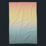 Orange Yellow Aqua Sunset Sky Kitchen Towel<br><div class="desc">Orange Yellow Aqua Sunset Sky</div>
