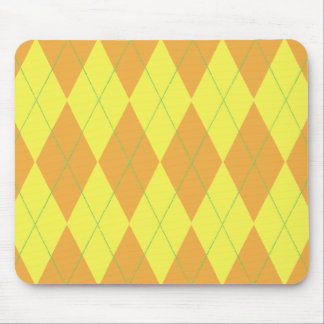 Orange & Yellow Argyle Mouse Pad