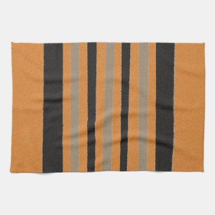 Orange Yellow Black Stripes Kitchen Towel