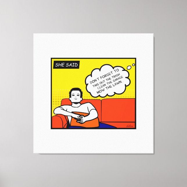 orange yellow blue Honey Do Rugged Geek Comics Canvas Print (Front)