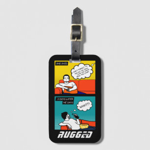 orange yellow blue Honey Do Rugged Geek Comics Luggage Tag