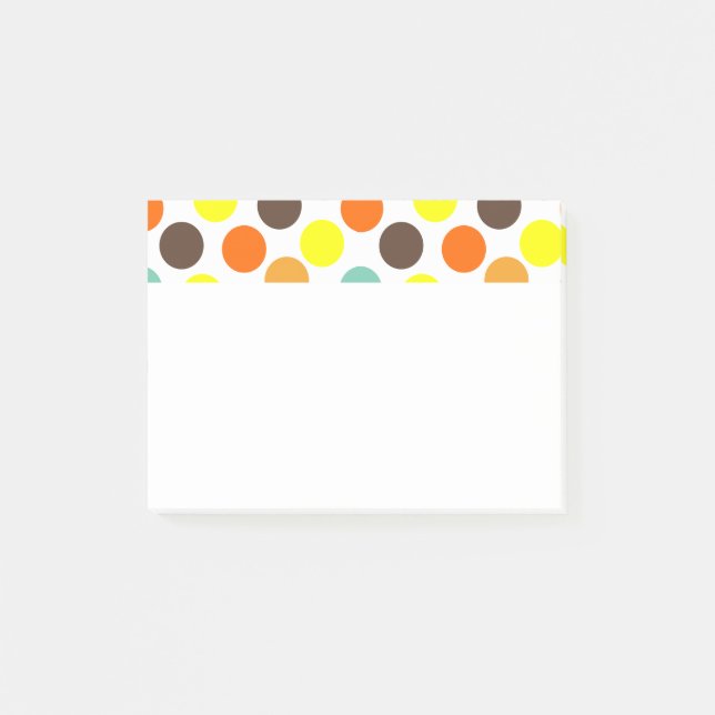 Orange, Yellow, Brown, Blue Dots  Post-it Notes (Front)
