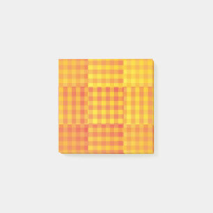 Orange Yellow Checker Patchwork Pattern Post-it Notes