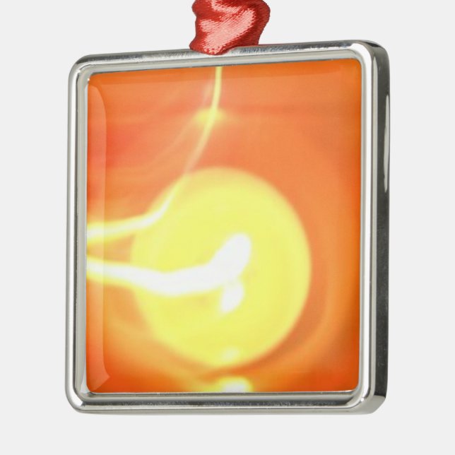 Orange Yellow Flame Candle Light, Art Metal Ornament (Left)