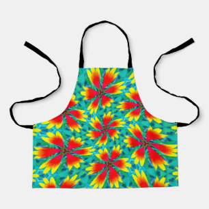 Orange Yellow Flower Pattern Apron