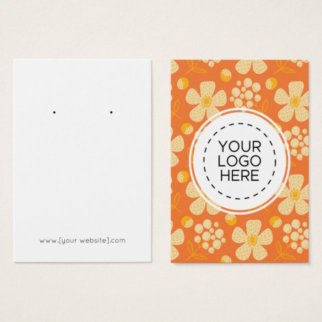 Orange Yellow Flowers Earring Display Card (Front & Back)