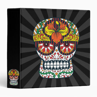Orange Yellow Flowers Mexican Sugar Skull Binder