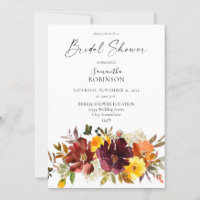 Orange & Yellow Gold Fall Floral Bridal Shower
