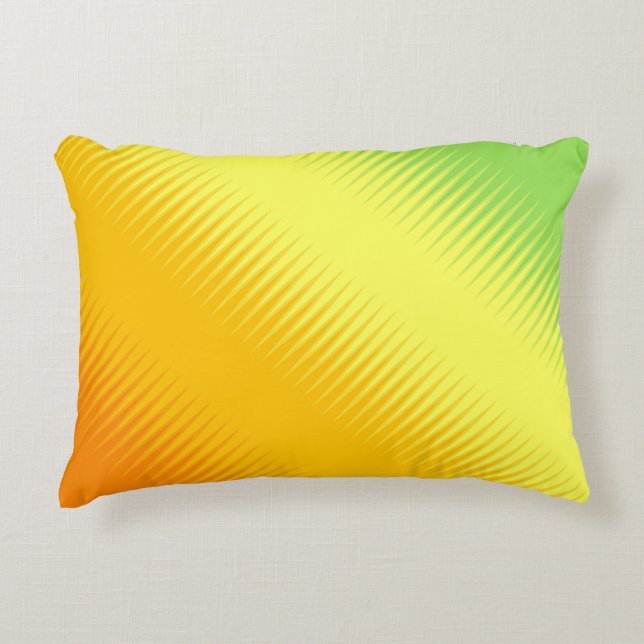 Orange Yellow Green  Accent Pillow (Front)