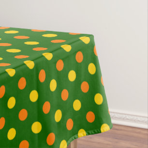 Orange Yellow Green Polka Dots Design  Tablecloth