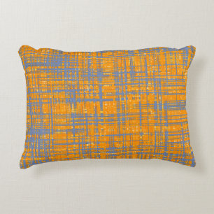 Orange Yellow Grey Blue Modern Pattern Decorative Pillow