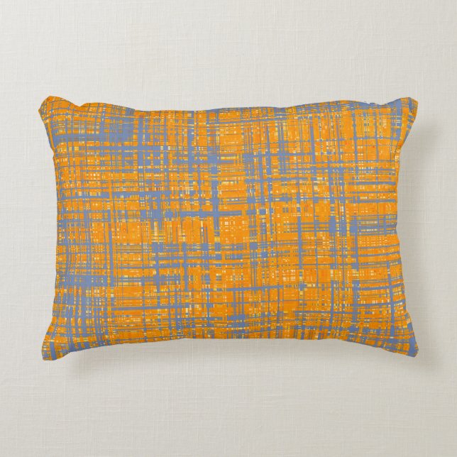 Orange Yellow Grey Blue Modern Pattern Decorative Pillow (Front)