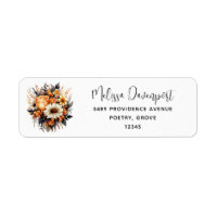 Orange Yellow Grey Flower Bouquet Address
