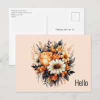 Orange Yellow Grey Flower Bouquet