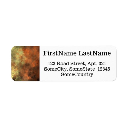 Orange, Yellow & Grey Mist-Like Pattern Return Address Label