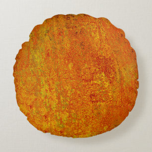 Orange yellow grunge backgroundabstract,art,backgr round pillow
