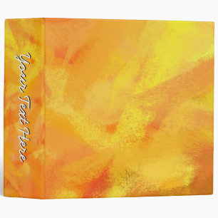 Orange Yellow Hand Painted Abstract Art Binder