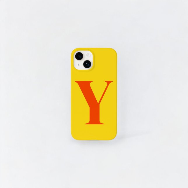 Orange Yellow Initial Personalized Monogram  Case-Mate iPhone Case (Creator Uploaded)