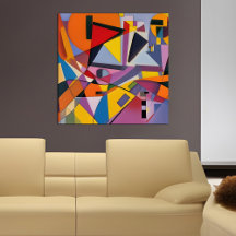 Orange Yellow Multi Modern Geometric Abstract