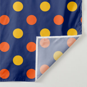 Orange Yellow On Blue Polka Dots Design Tapestry