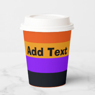 Orange, Yellow, Purple and Black Stripes Paper Cups