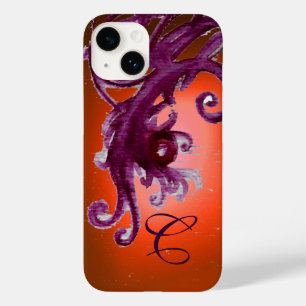 ORANGE YELLOW PURPLE BERRIES AND SWIRLS MONOGRAM i Case-Mate iPhone 14 Case
