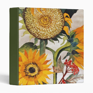 Orange Yellow Seeding Sunflower Art Binder