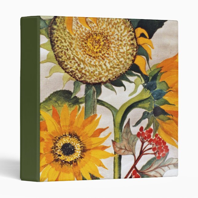 Orange Yellow Seeding Sunflower Art Binder (Front/Spine)
