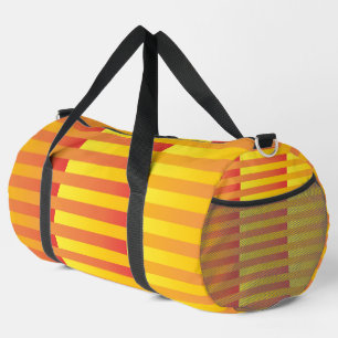 Orange Yellow Striped Pattern Large Duffel Bag