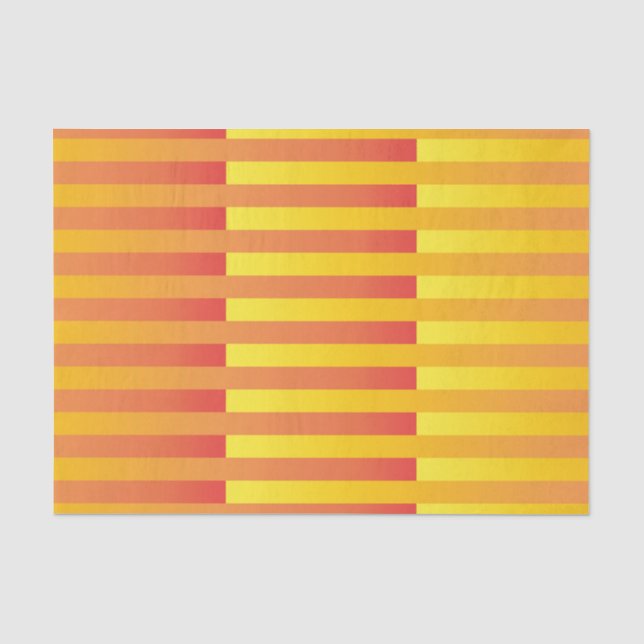 Orange Yellow Striped Pattern Tissue Paper (Front)