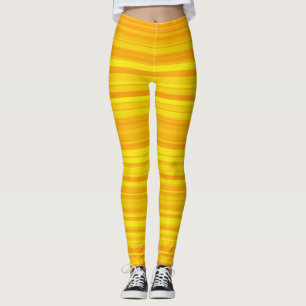 Orange Yellow Stripes Leggings