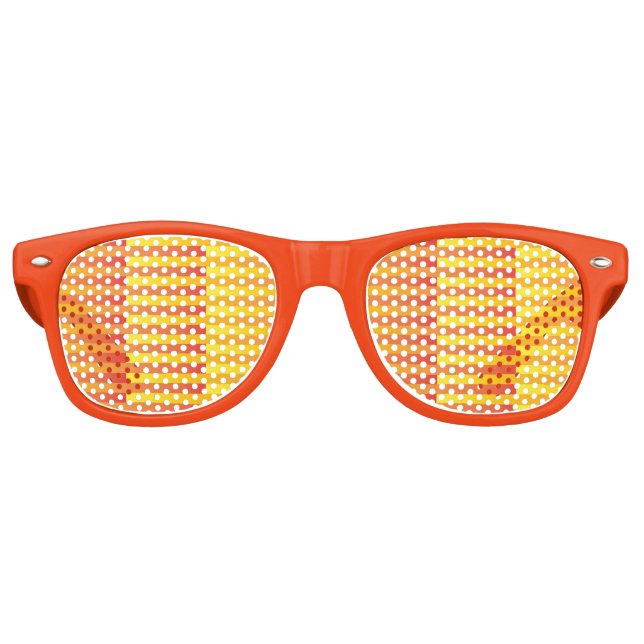 Orange Yellow Stripes Seamless Pattern Retro Sunglasses (Front)