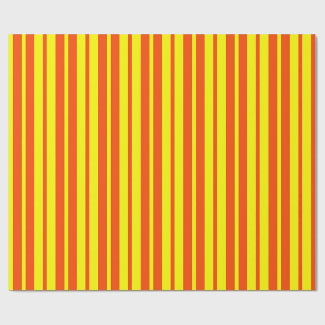 Orange Yellow Stylish Stripes Pattern Design  Wrapping Paper (Flat)