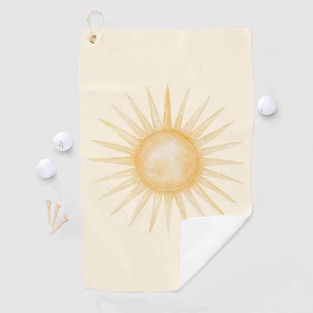 Orange Yellow Sun Golf Towel (InSitu)