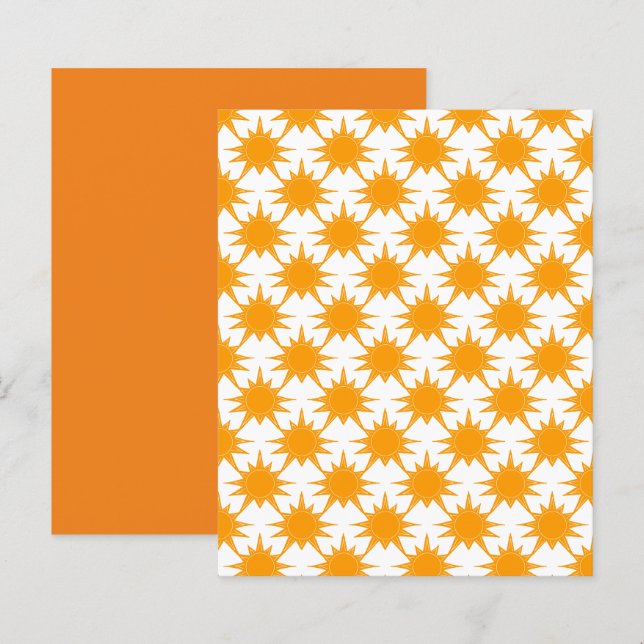 Orange Yellow Sunny Suns Scrapbook Paper (Front/Back)