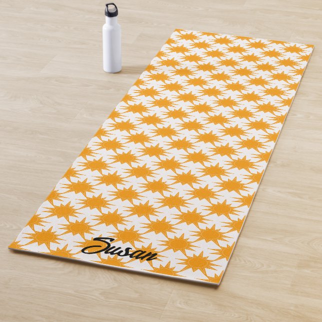 Orange Yellow Sunny Suns Yoga Mat (In Situ)