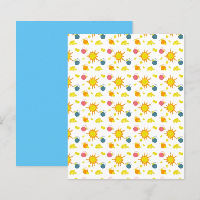 Orange Yellow Suns Yellow Lemons Scrapbook Paper (Front/Back)