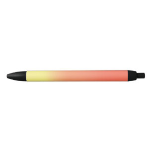 Orange Yellow sunset ombre Black Ink Pen