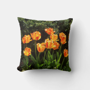 Orange/Yellow Tulips Throw Pillow