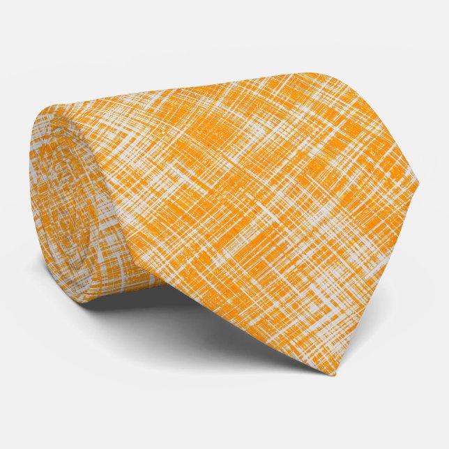 Orange Yellow Unique Pattern  Tie (Rolled)
