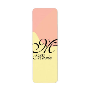 Orange yellow watercolor retro add your monogram 