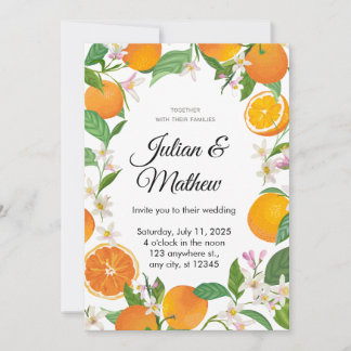 Orange Yellow Wedding Invitation Customize