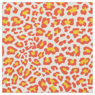 Orange, Yellow, White Leopard Fabric