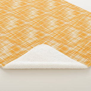 Orange Yellow White Modern Stripe Pattern Sherpa Blanket
