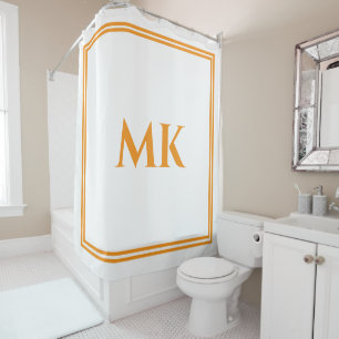 Orange Yellow White Monograms Name Stylish Decor