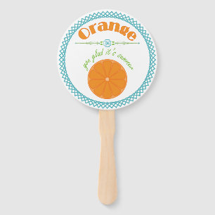 Orange You Glad It's Summer Fun Fruit Theme Hand Fan
