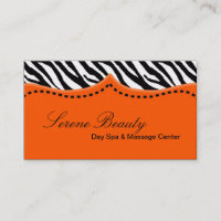 Orange Zebra Print Animal Pattern Business Card