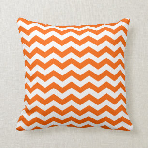 Orange Zig Zag Pattern Throw Pillow
