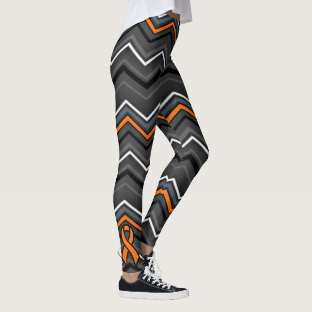 Orange Zig Zag with Ribbon...RSD/CRPS Leggings (Right)